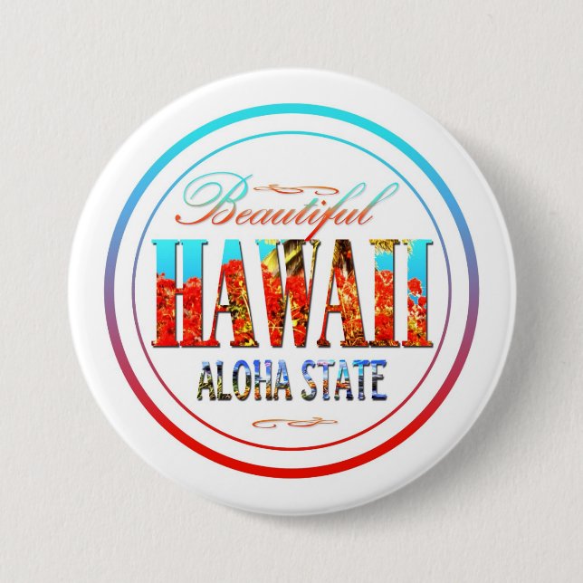 Hawaii Aloha State Pinback Button (Front)