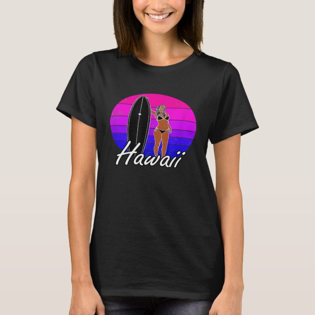 Hawaii Aloha Surfer Surfing Clothing Men Women Gra T-Shirt (Front)