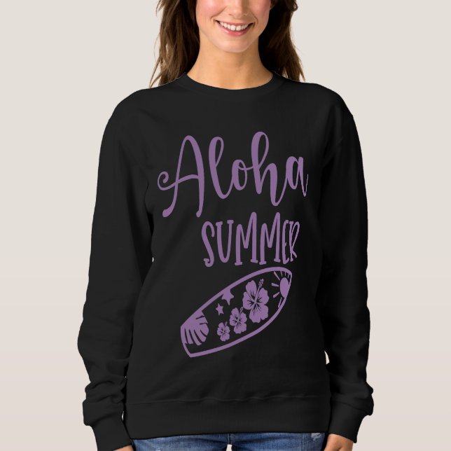 Hawaii Aloha Surfing Hawaiian Party Sweatshirt (Front)