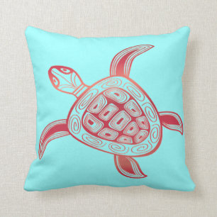 Hawaii Aloha Turtle Throw Pillow