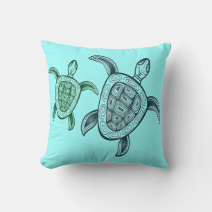 Hawaii Aloha Turtle Throw Pillow