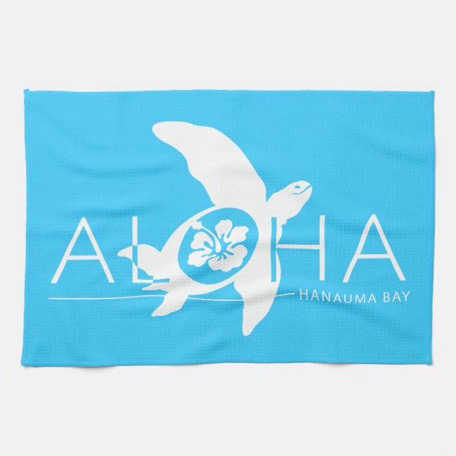 Hawaii - Aloha Turtle Towel (Horizontal)