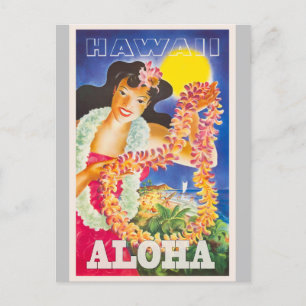 Hawaii Aloha Vintage Travel Holiday Postcard