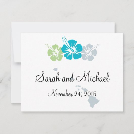 Hawaii and Hibiscus Flower Favor Tag (Front)