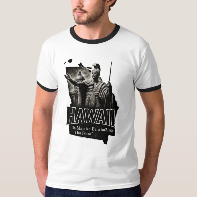 Hawaii Artistic T-Shirt – King Kamehameha Statue (Front)