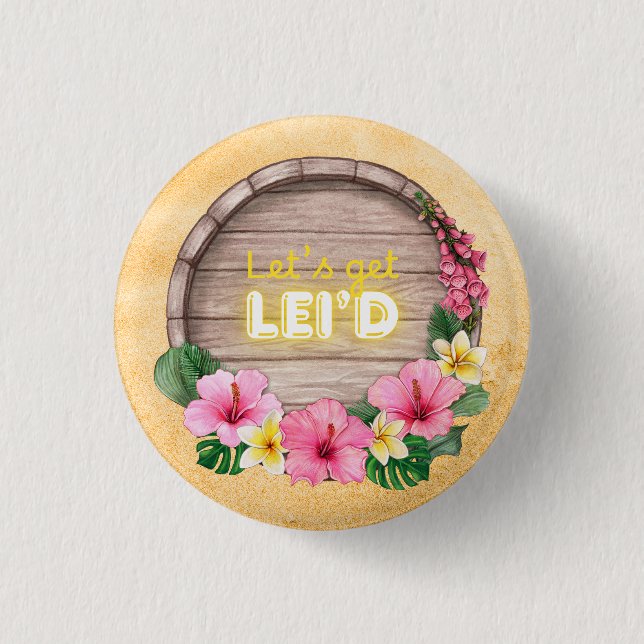 Hawaii Bachelorette Party Button (Front)