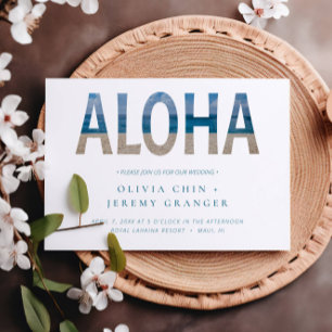 Hawaii Beach Aloha Photo Destination Wedding Invitation