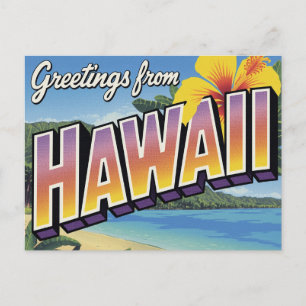 Hawaii Beach and Hibiscus Postcard