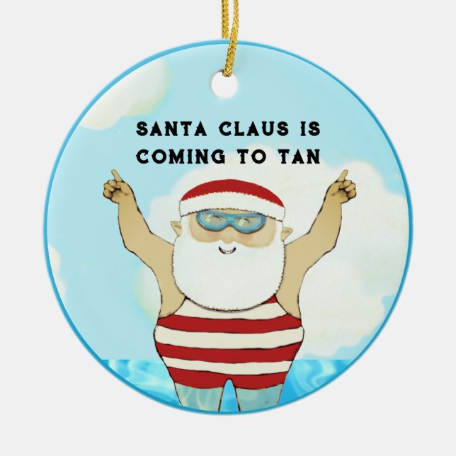 Hawaii Beach Collectible Ceramic Ornament (Front)