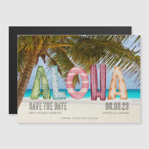 Hawaii Beach Destination Wedding Save the Date Magnetic Invitation