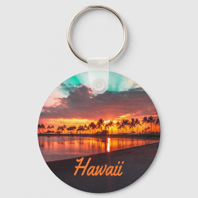 Hawaii Beach Hawaiian Islands Keychain (Front)