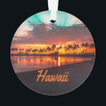 Hawaii Beach Hawaiian Islands Ornament<br><div class="desc">Hawaii 
This is a beautiful picture of the Hawaiian islands a perfect beach sunset.  If you are going on vacation or have been on vacation and need a memory this is perfect.  Or a great way to surprise someone that you bought some tickets</div>