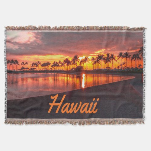 Hawaii Beach Hawaiian Islands Throw Blanket