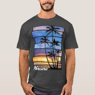 Hawaii Beach Hawaiian Sunset Retro Photo Island Pa T-Shirt
