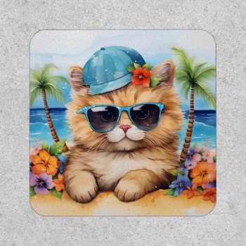 Hawaii Beach Kitty Patch by colorfulworld at Zazzle