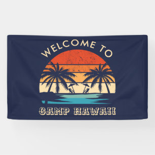 Hawaii Beach Party Retro sunset Banner