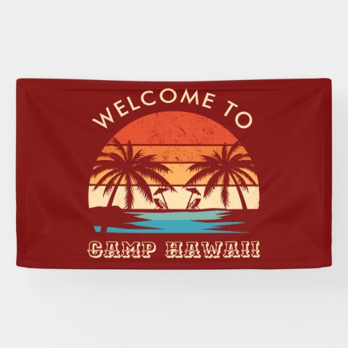 Hawaii Beach Party Retro sunset