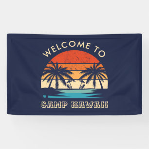 Hawaii Beach Party Retro sunset Banner