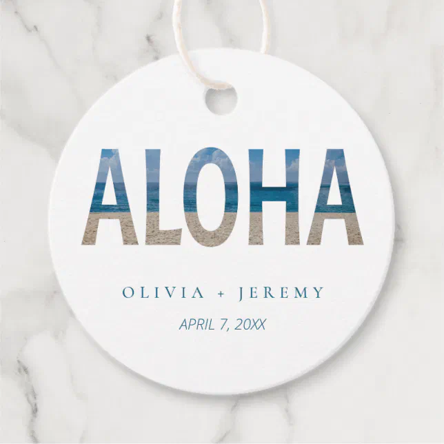 Hawaii Beach Photo Aloha Destination Wedding Favor Tags Zazzle