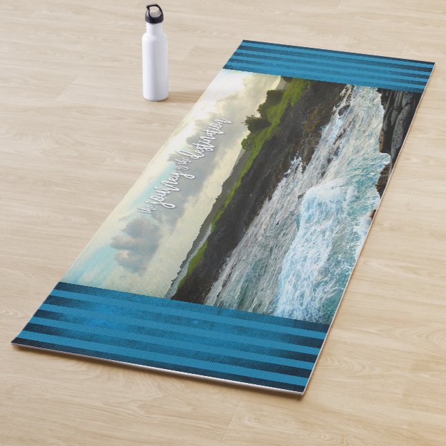 Hawaii Beach Photo Journey is Destination Quote Yoga Mat (In Situ)