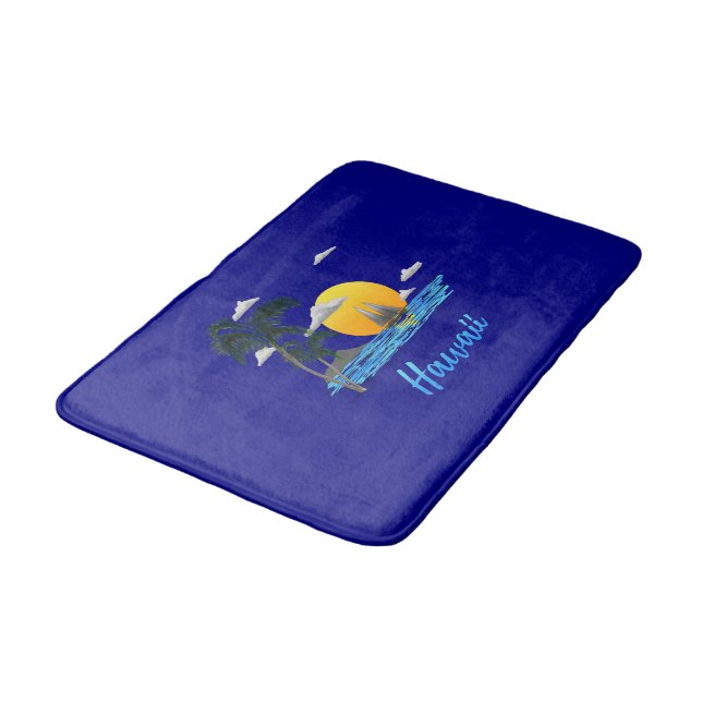 Hawaii Beach Sunset Bathroom Mat (Angled)