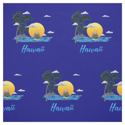 Hawaii Beach Sunset Fabric