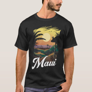 Hawaii Beach Sunset Ocean Maui Aloha Retro Hawaiia T-Shirt