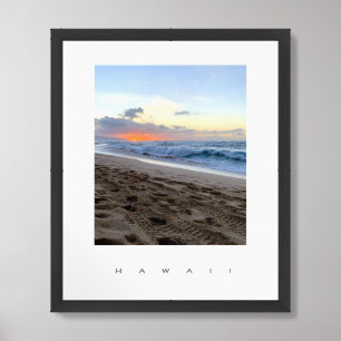 Hawaii Beach Sunset Travel Photography Poster