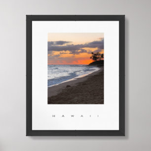 Hawaii Beach Sunset Travel Photography Poster