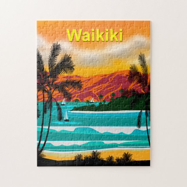 Hawaii Beach Travel Poster Puzzle (Vertical)