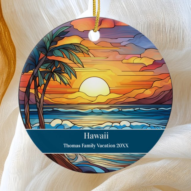 Hawaii Beach Vacation Ceramic Ornament (Creator Uploaded)
