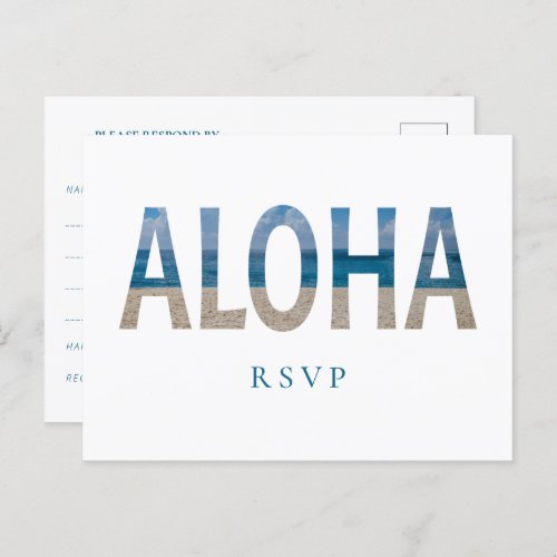 Hawaii Beach Wedding Aloha Photo RSVP Invitation Postcard