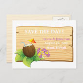 Hawaii Beach Wedding Save the Date Postcard (Front/Back)
