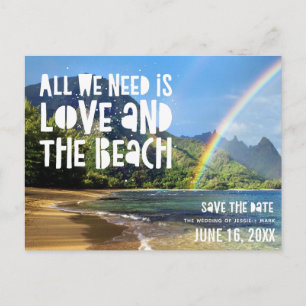 Hawaii Beach Wedding Save the Dates Announcement Postcard