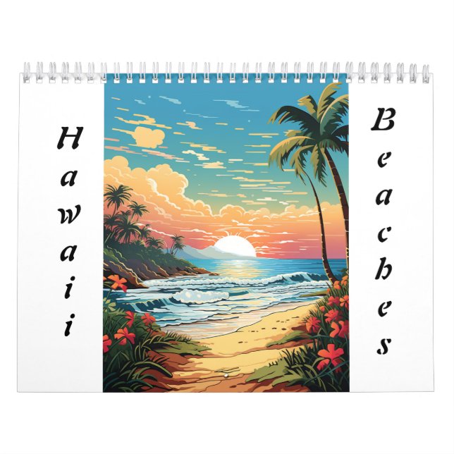 Hawaii Beaches Color It Yourself Calendar (Cover)