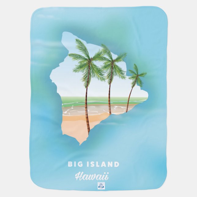 Hawaii Big island Baby Blanket (Back)