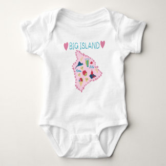 Hawaii Big Island Map Cute Pastel Illustration To Baby Bodysuit