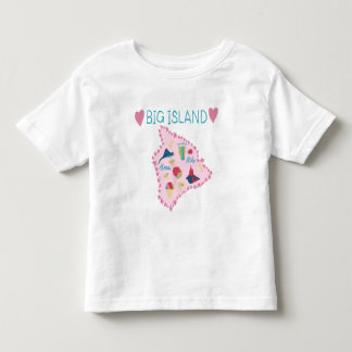 Hawaii Big Island Map Cute Pastel Illustration Toddler T-shirt