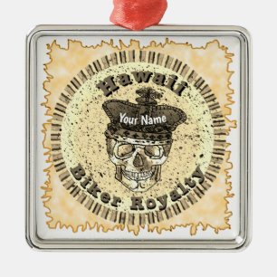 Hawaii Biker  Metal Ornament