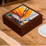 Hawaii Bird of Paradise Plant Floral Gift Box<br><div class="desc">Store trinkets, jewelry and other small keepsakes in this wooden gift box with ceramic tile featuring the photo image of an exotic Bird of Paradise Plant flower that can be found on the tropical islands of Hawaii. Also called a Crane Flower. A lovely, floral design! Select your gift box size...</div>