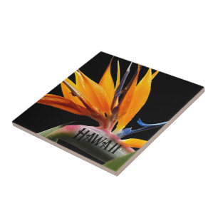 Hawaii Bird of Paradise Plant Flower Ceramic Tile
