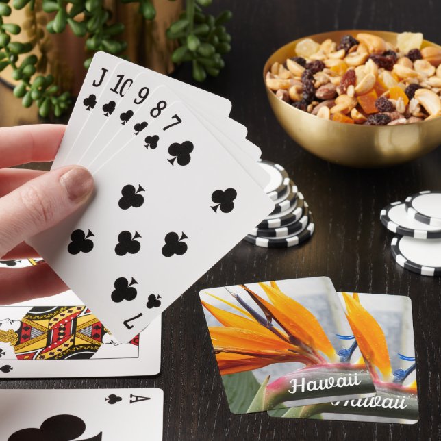 Hawaii Bird of Paradise Plant Flower Poker Cards (In Situ)