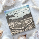 Hawaii black sand lava beach love heart coral rock stone coaster<br><div class="desc">Relax and enjoy the beauty of this pristine Big Island black sand beach while you relax with your favorite beverage on this stone coaster picturing a “love” heart discovered on the Hawaiian coastline. I feel lucky to have spotted this heart made of coral rocks, while walking this beach in the...</div>