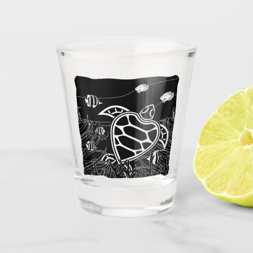 Hawaii black turtle Shot glass