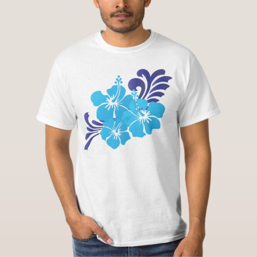 Hawaii Blue Hibiscus Flowers T_Shirt