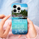 Hawaii blue ocean palm trees summer state of mind iPhone 16 pro case<br><div class="desc">“Summer is a state of mind.” Return back to tropical vacation breezes, clear turquoise blue water and swaying palm trees whenever you use this stunning, vibrantly-colored photo cell phone case. Exhale and explore the peace of this sunny Big Island Hawaiian beach. Makes a great gift for someone special! You can...</div>