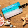 Hawaii blue ocean & sandy beach photo custom name luggage tag