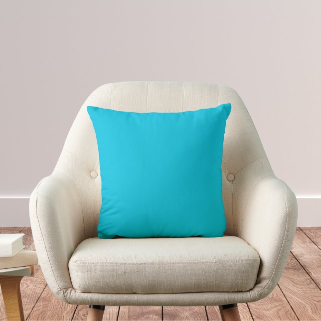 Hawaii Blue Solid Color Throw Pillow (Creator Uploaded)