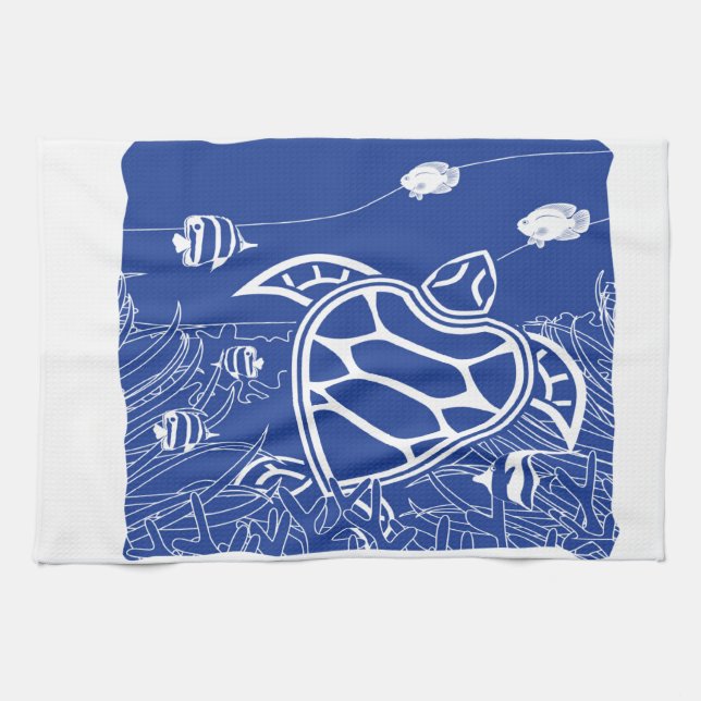 Hawaii Blue Turtle Towel (Horizontal)