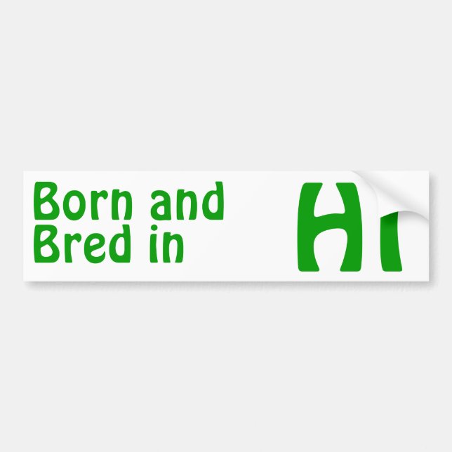 Hawaii Bred (Bumper) Sticker (Front)